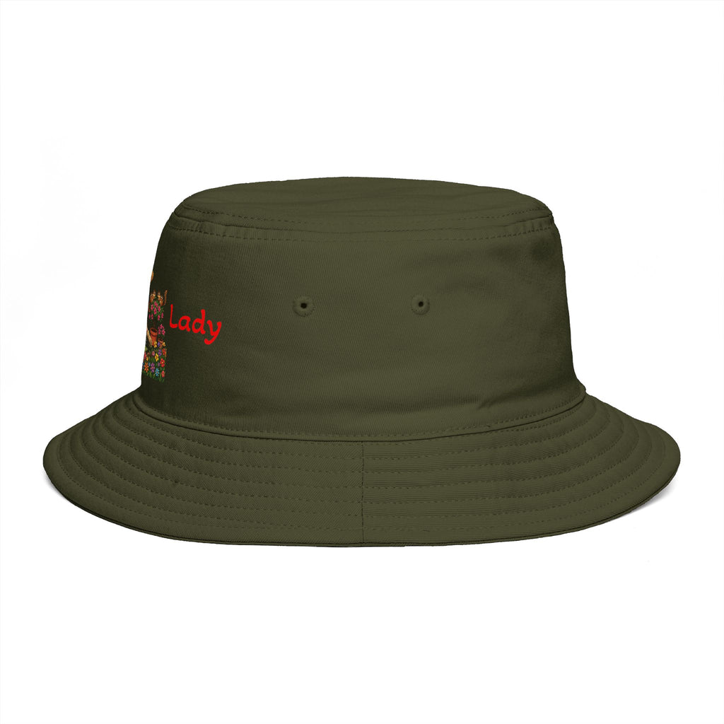 Plant Lady bucket hat | lady planting flowers floral gardening design