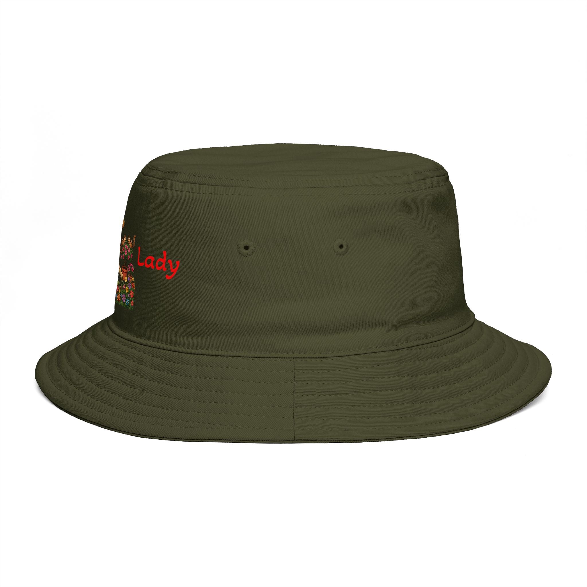 Plant Lady bucket hat | lady planting flowers floral gardening design