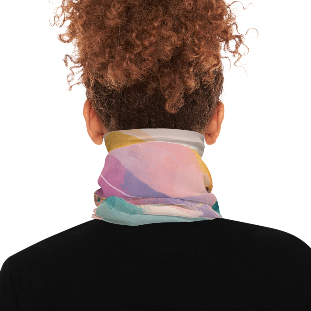 Abstract Sunset Wave Neck Gaiter | Pastel Mountain Beach Scarf