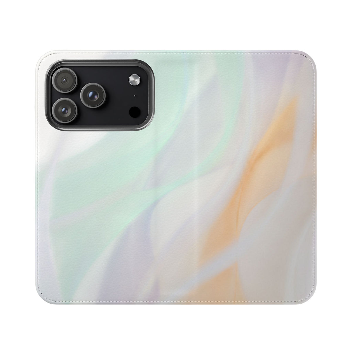 Pastel Marble Flip Case / Soft Watercolor Phone Wallet Cover with Card Slots