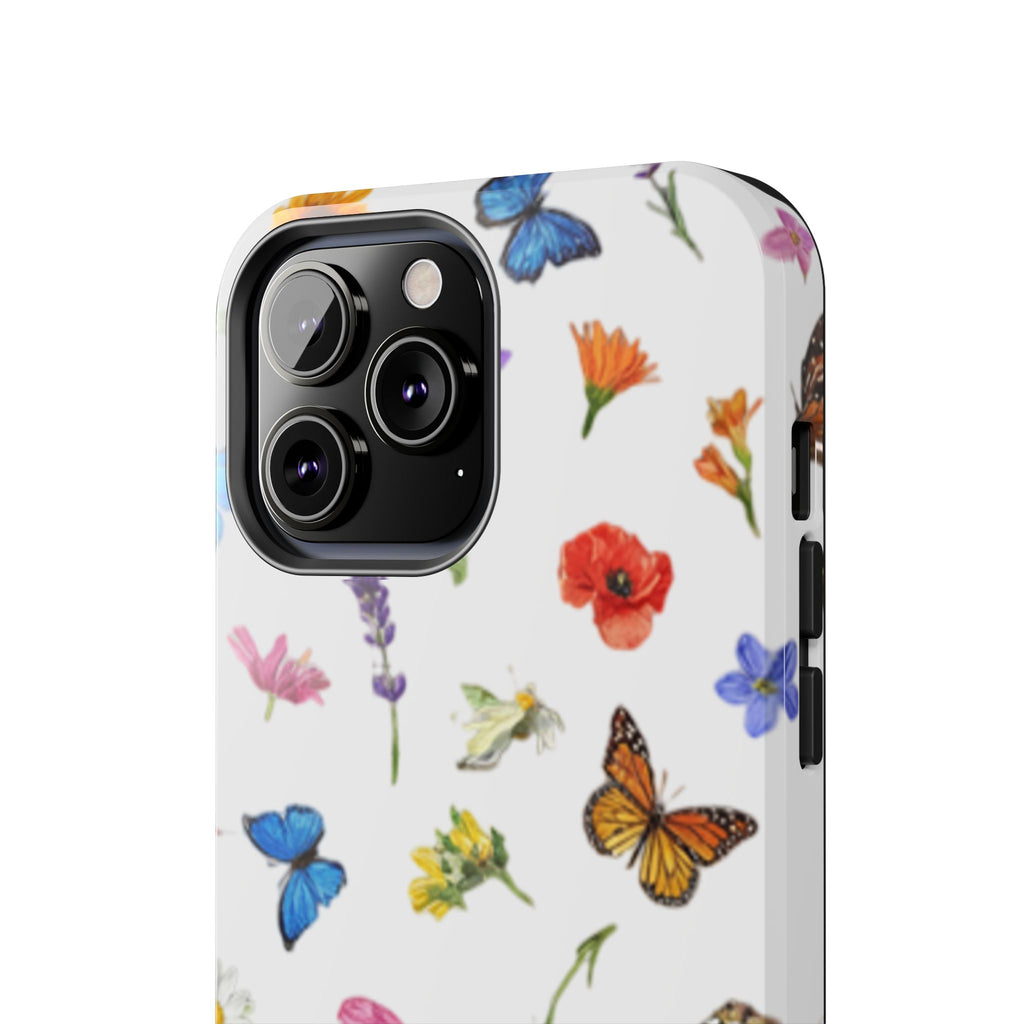 Butterfly Meadow Tough Phone Case / Floral Protective Phone Cover