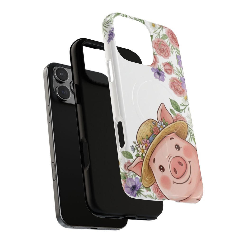 Piglet in Straw Hat Floral Phone Case