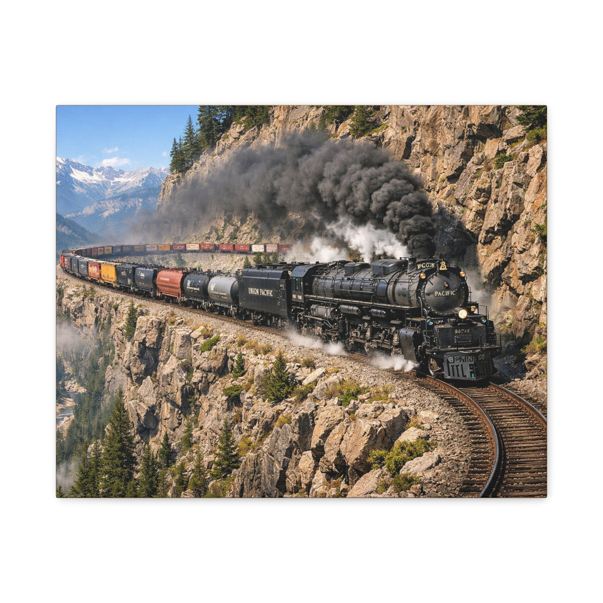 Big Boy Steam Locomotive Train Canvas Print | Vintage Railroad Wall Art