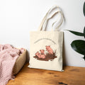 Tote Bag / 'Happiness is a Splash Away' Muddy Pig Illustration Cotton Tote