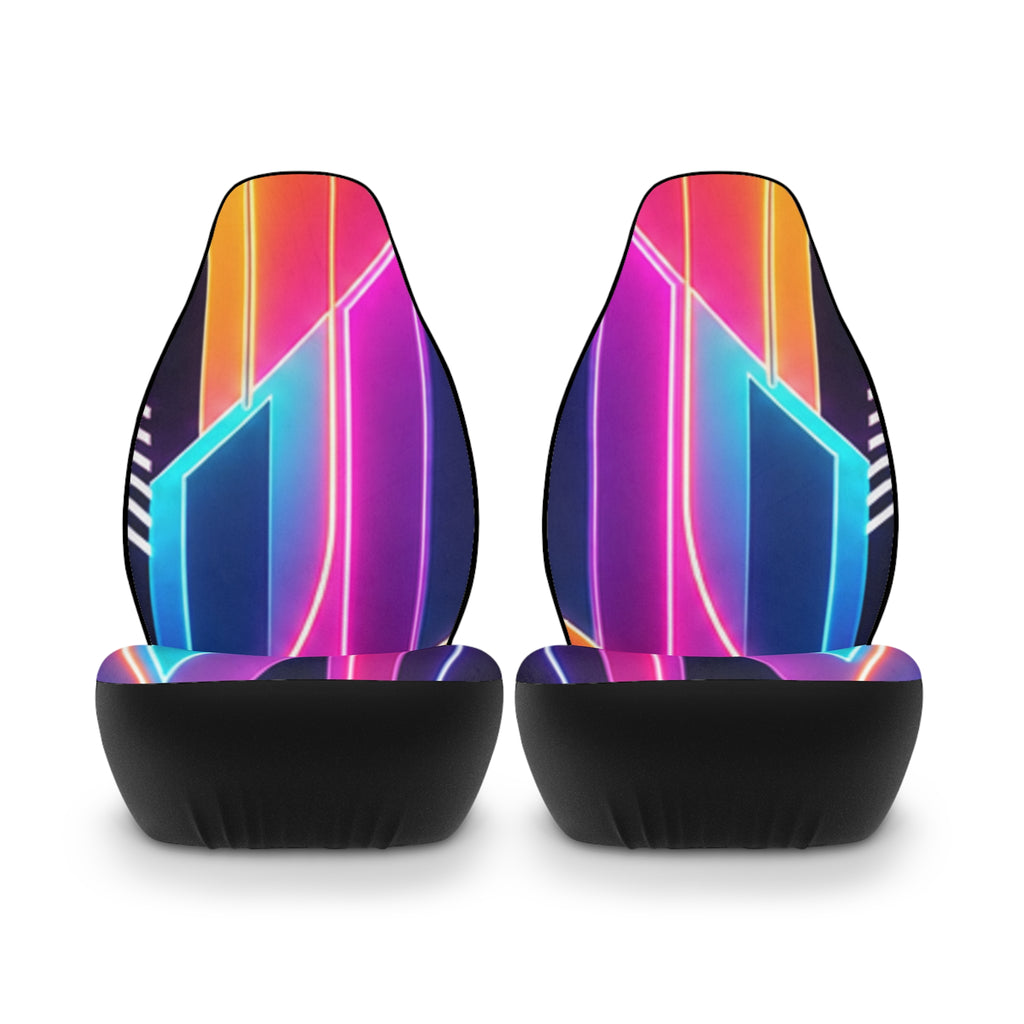 Neon Retro Geometric Car Seat Covers | Polyester