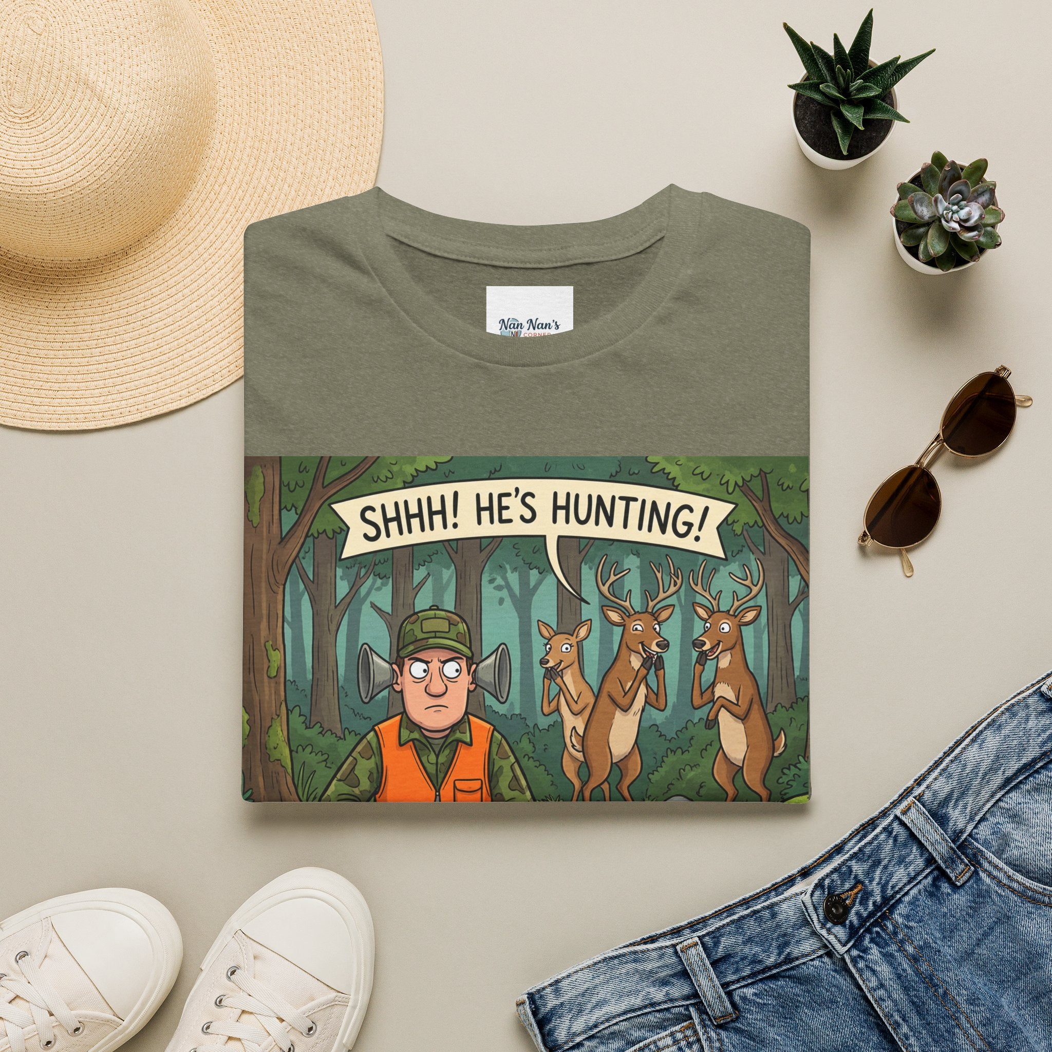 T-Shirt/Shhh He's Hunting | Funny Hunter