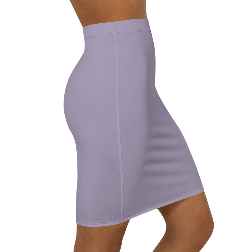 Solid Lavender Pencil Skirt | Mid-Waist Skirt
