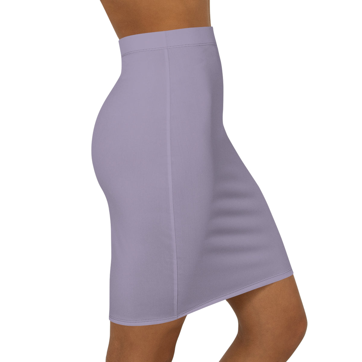 Solid Lavender Pencil Skirt | Mid-Waist Skirt
