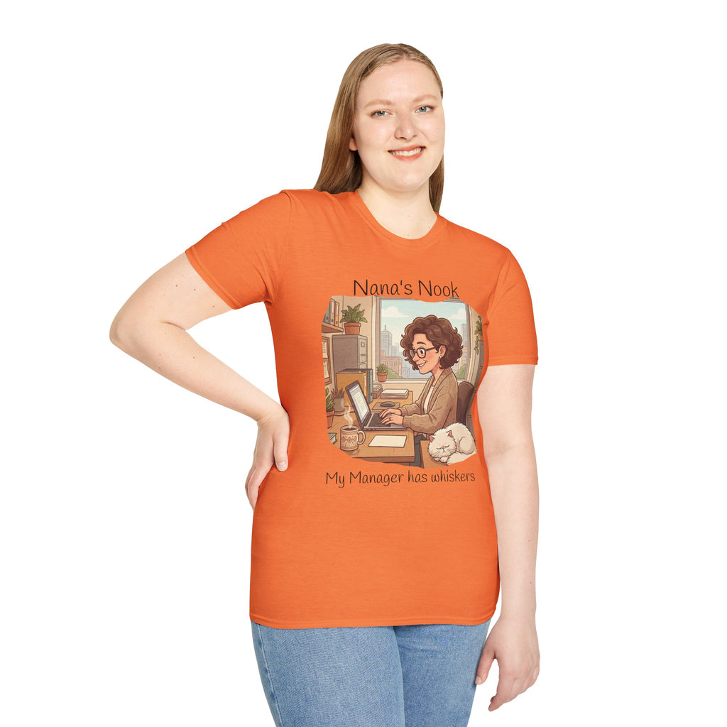 T-Shirt / "Nana's Nook: My Manager Has Whiskers" Cozy Grandma Cat Lover Tee