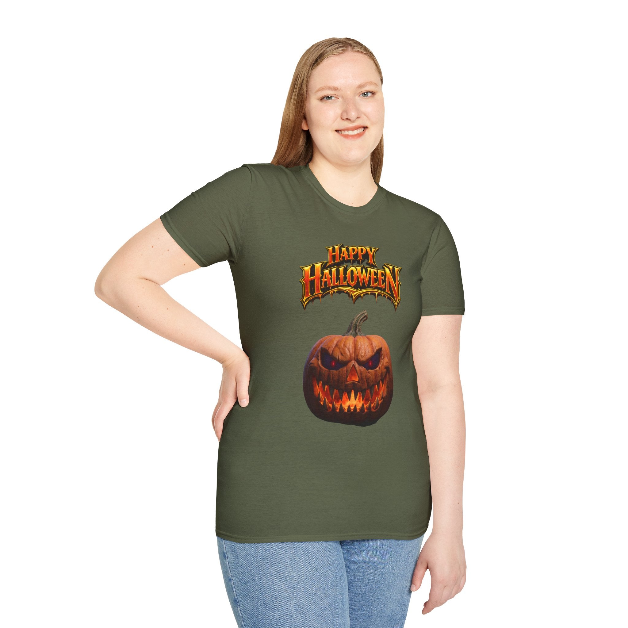 Happy Halloween Pumpkin T-Shirt | Jack-O'-Lantern Graphic Tee