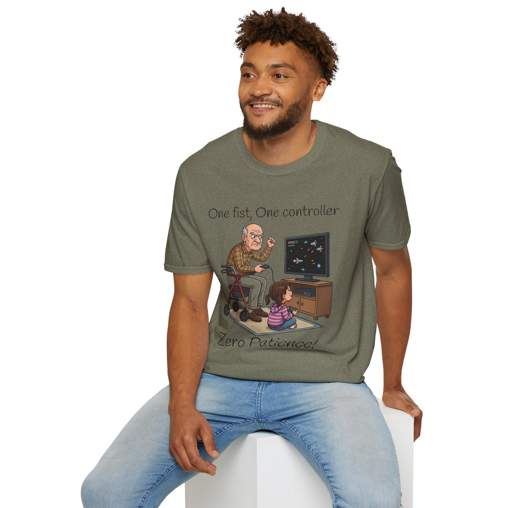 T-Shirt/One Fist One Controller tee |Zero Patience/Grandpa Gaming Design