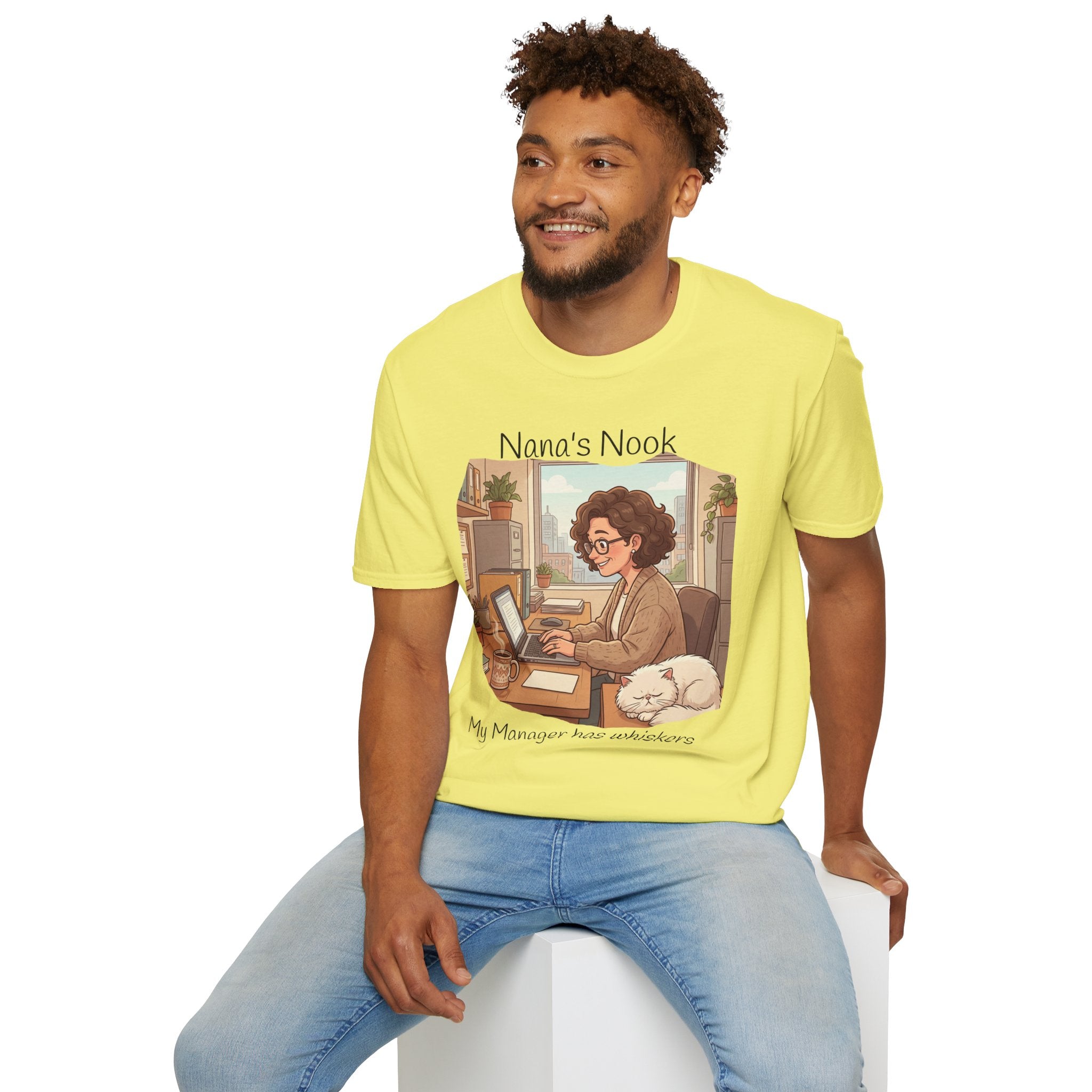 T-Shirt / "Nana's Nook: My Manager Has Whiskers" Cozy Grandma Cat Lover Tee
