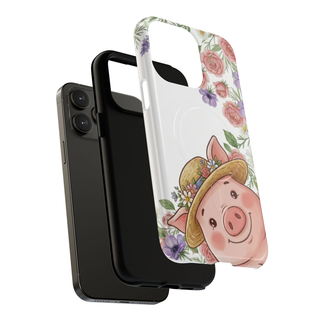 Piglet in Straw Hat Floral Phone Case