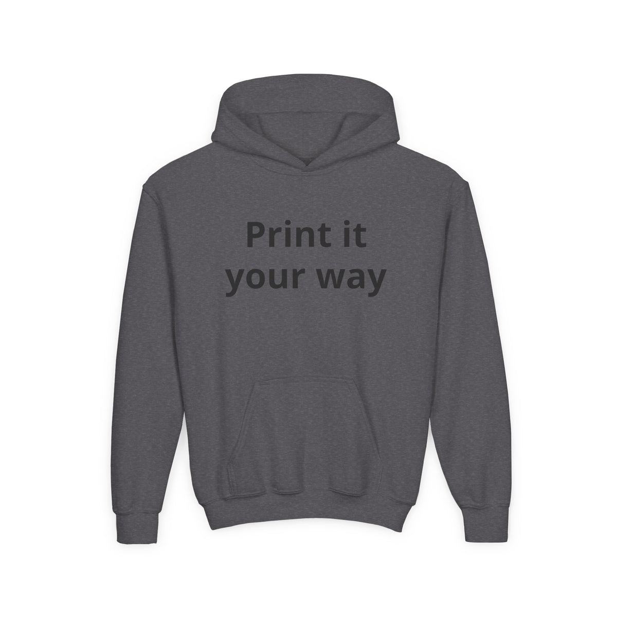 Print It Your Way Kids Graphic Hoodie – Customizable Youth Heavy Blend Hooded Sweatshirt