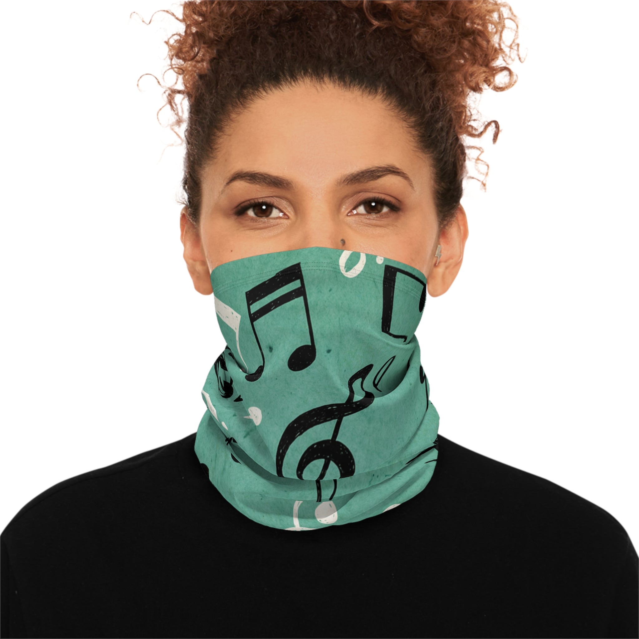 Music Notes Neck Gaiter | Winter Neck Gaiter With Drawstring