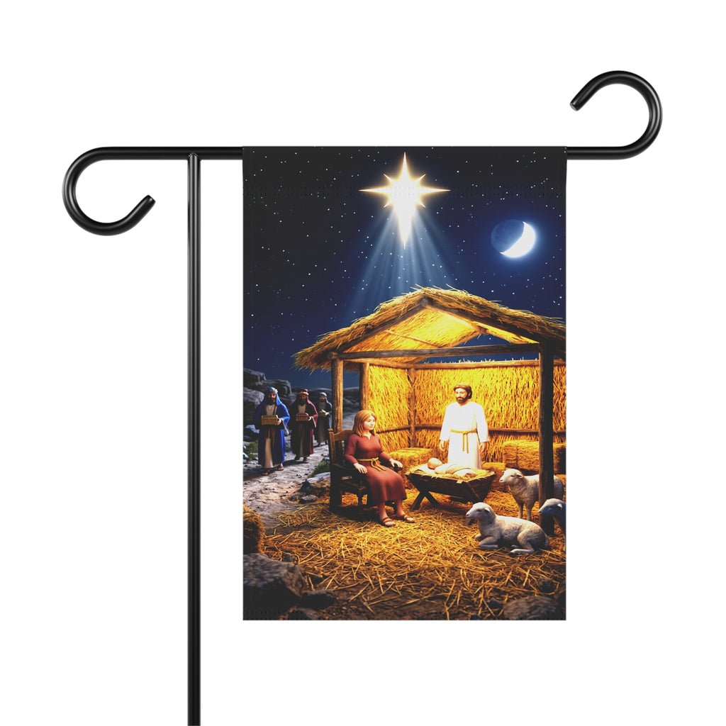 Nativity Scene Garden Banner | Christmas Manger Outdoor Flag
