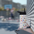 Butterfly Floral Pattern Stainless Steel Water Bottle | Standard Lid
