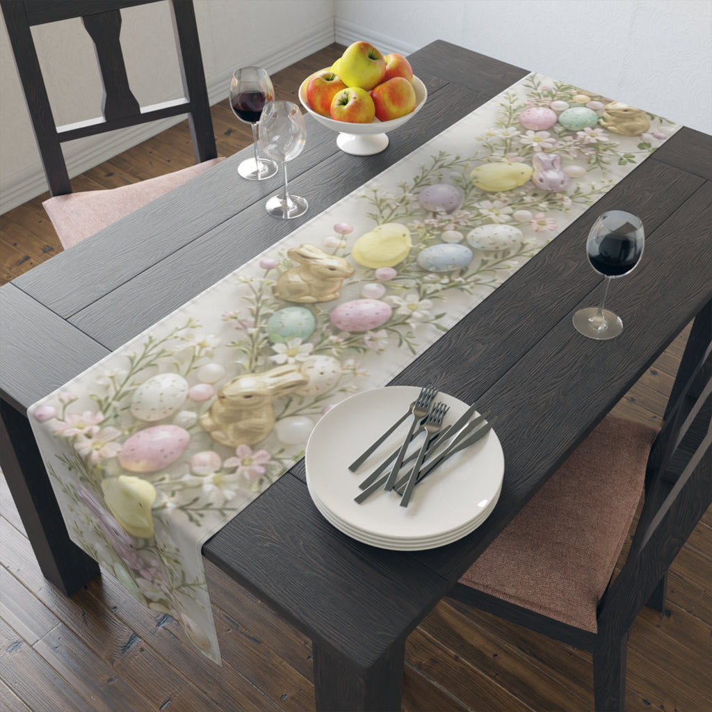 Table Runner Easter Bunny and Pastel Eggs\Spring Floral Cotton