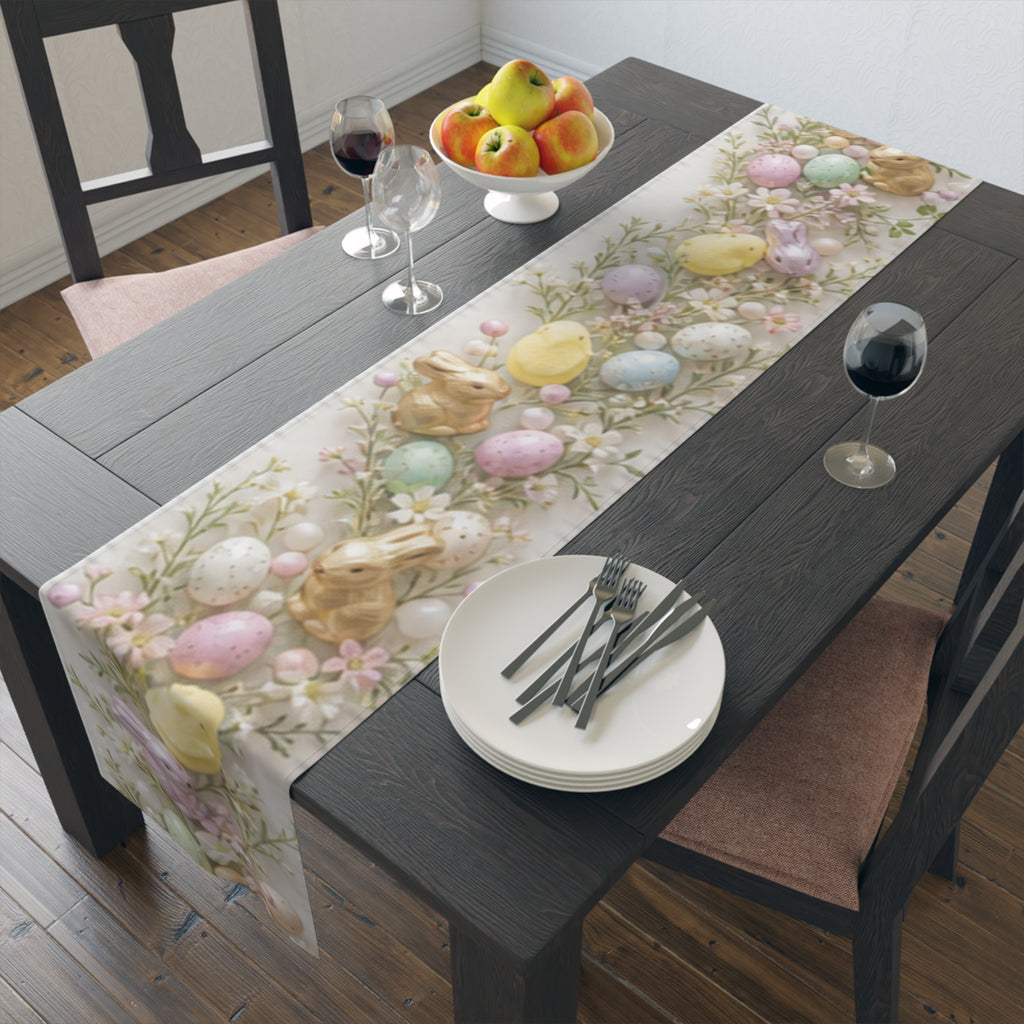 Table Runner Easter Bunny and Pastel Eggs\Spring Floral Cotton