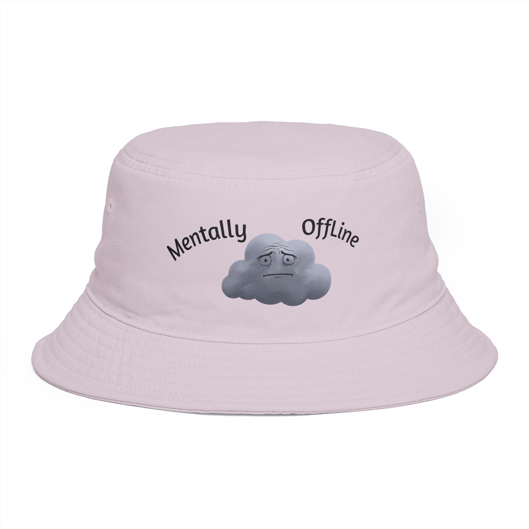 Mentally Offline Cloud Bucket Hat | Sad Cloud Illustration