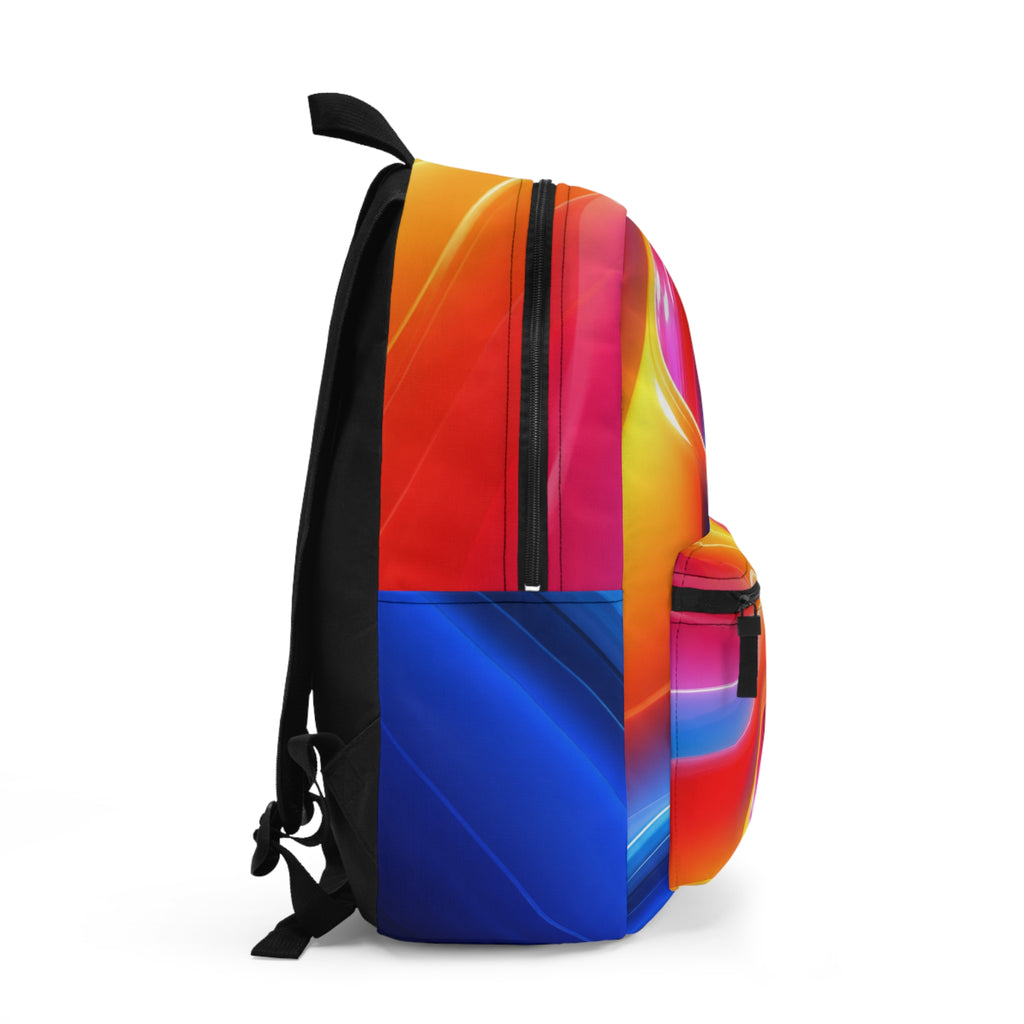 Abstract Neon Swirl Backpack | Colorful Gradient Art