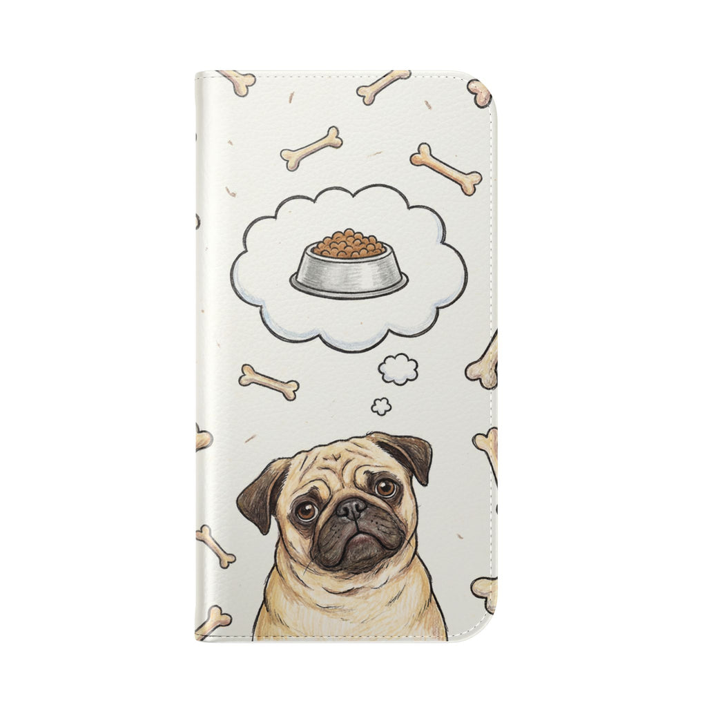 Pug & Bones Phone Flip Case / Cute Dog Wallet Cover