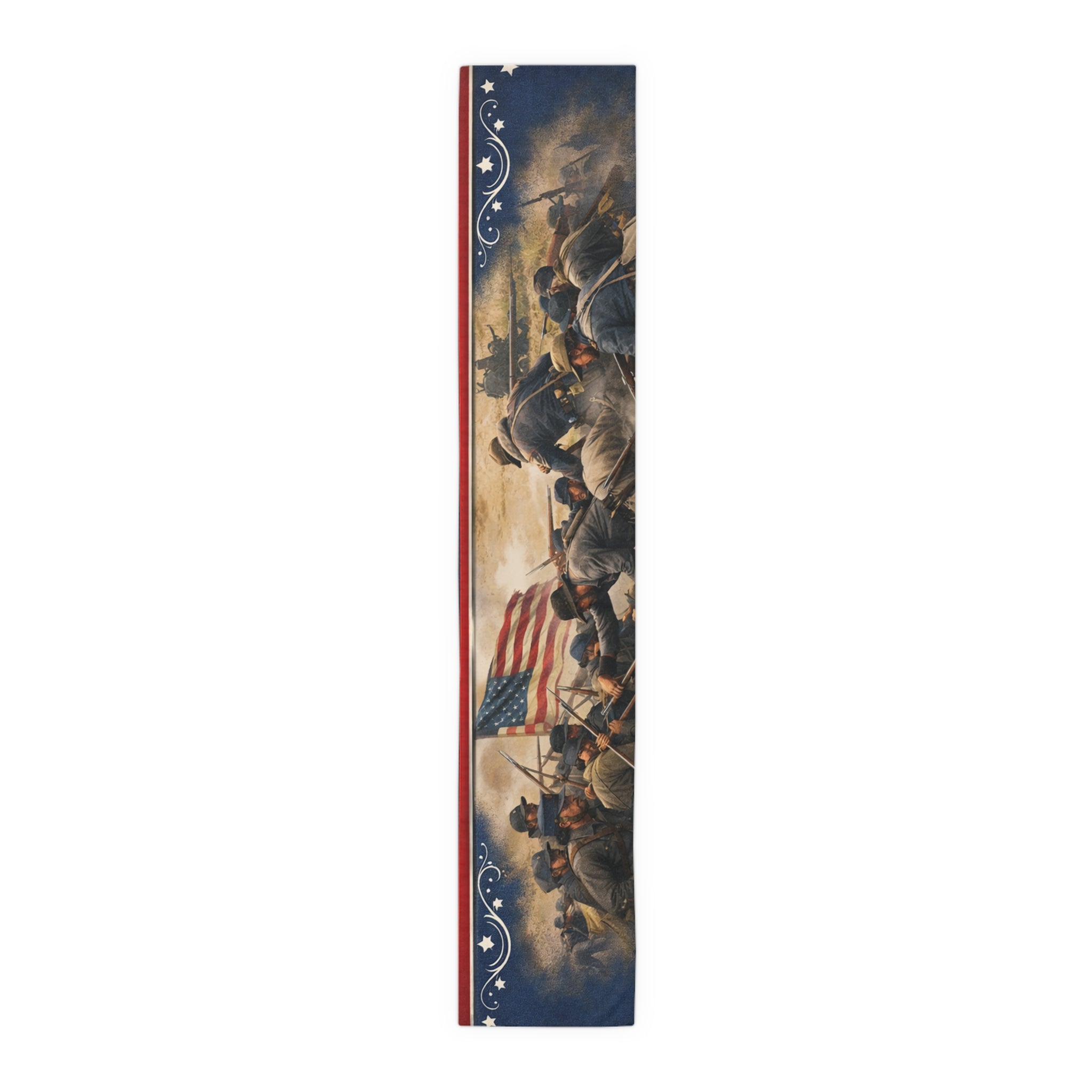 Civil War Soldiers Table Runner | Historical Battle Scene