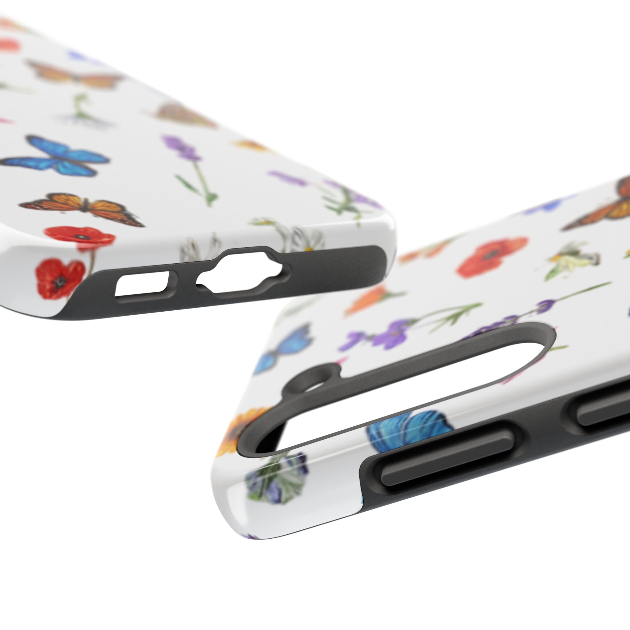 Butterfly Meadow Tough Phone Case / Floral Protective Phone Cover