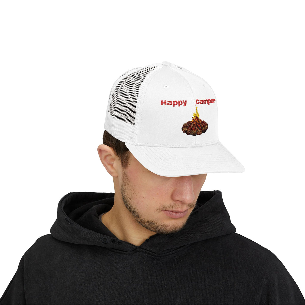 Happy Camper campfire Embroidered Snapback Cap | Trucker hat