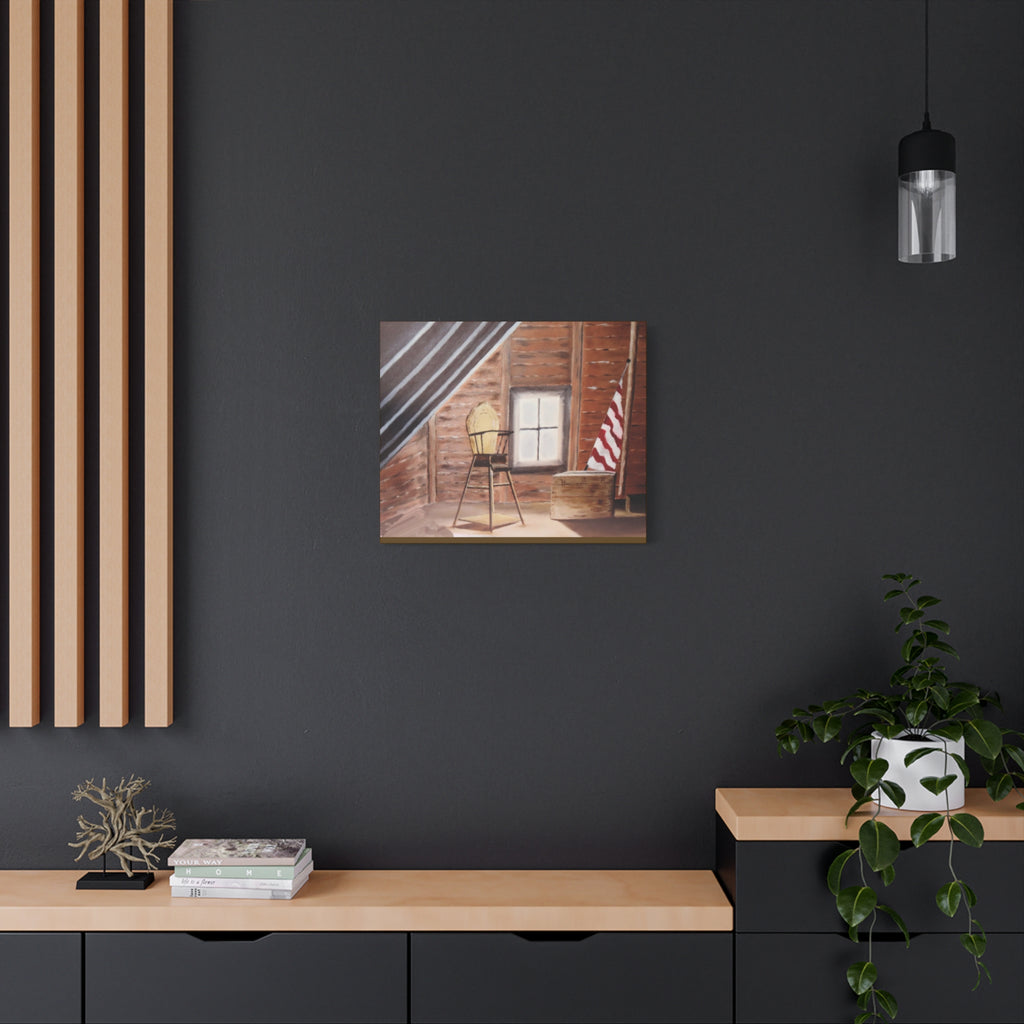 Vintage Attic Scene Canvas | Stretched Wall Art