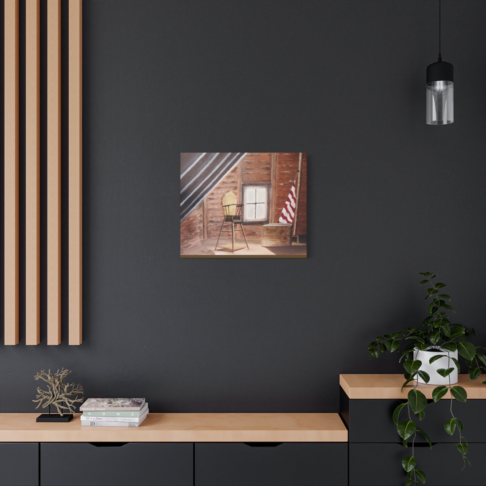 Vintage Attic Scene Canvas | Stretched Wall Art