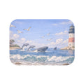 Lighthouse and Dolphins Bath Mat | Coastal Ocean Wave Scene