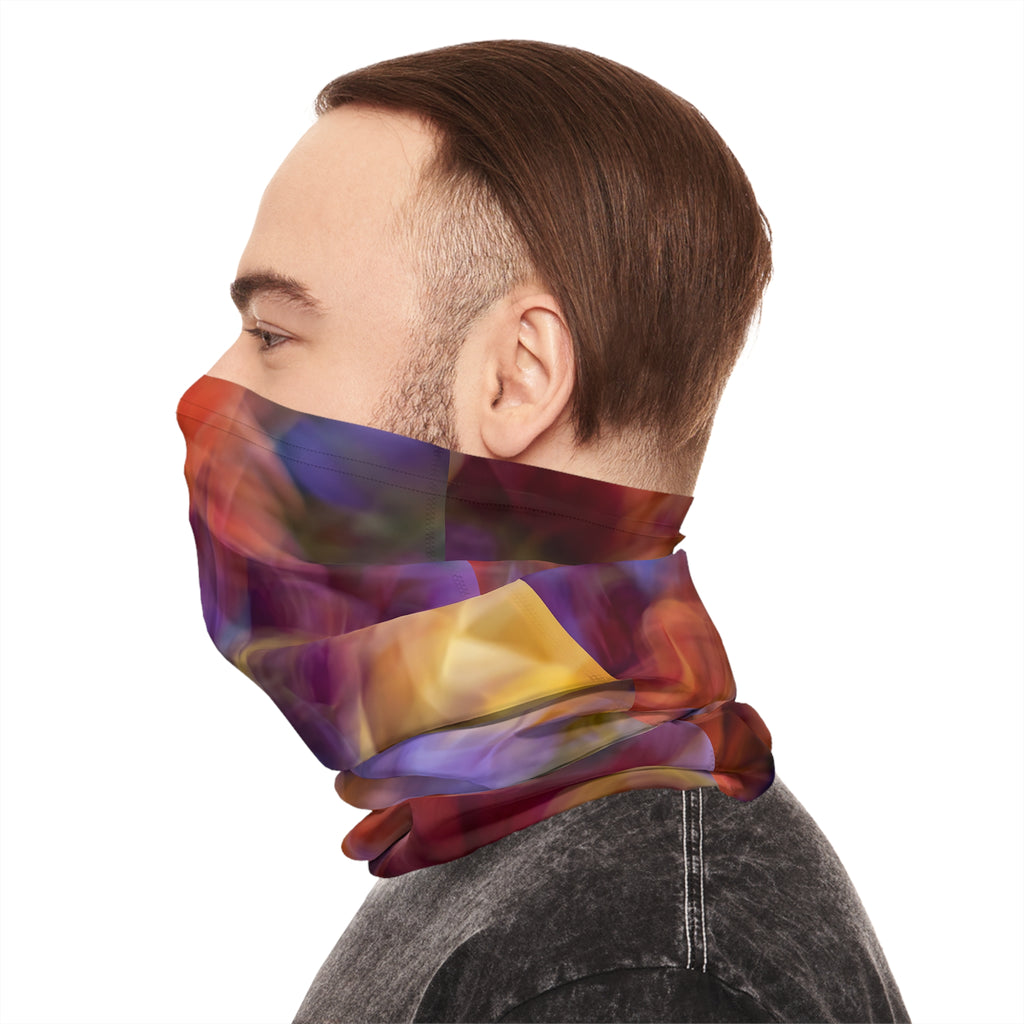Abstract Floral Blur Neck Gaiter | Colorful Swirl Pattern