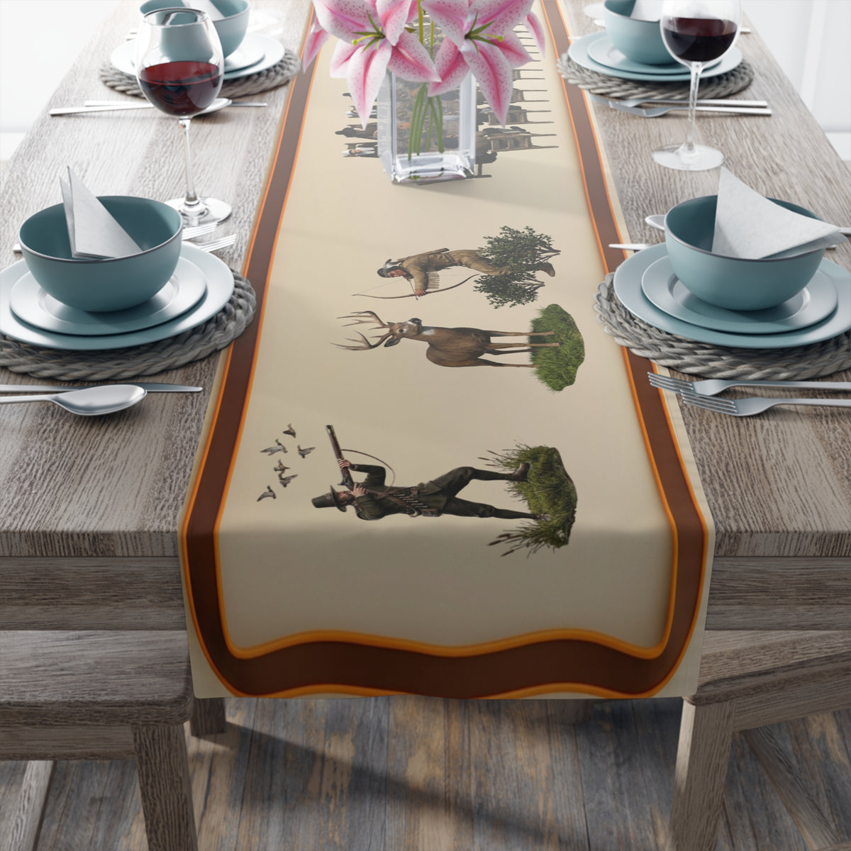 Thanksgiving Table Runner | Autumn Holiday Dining Decor (Cotton & Poly)