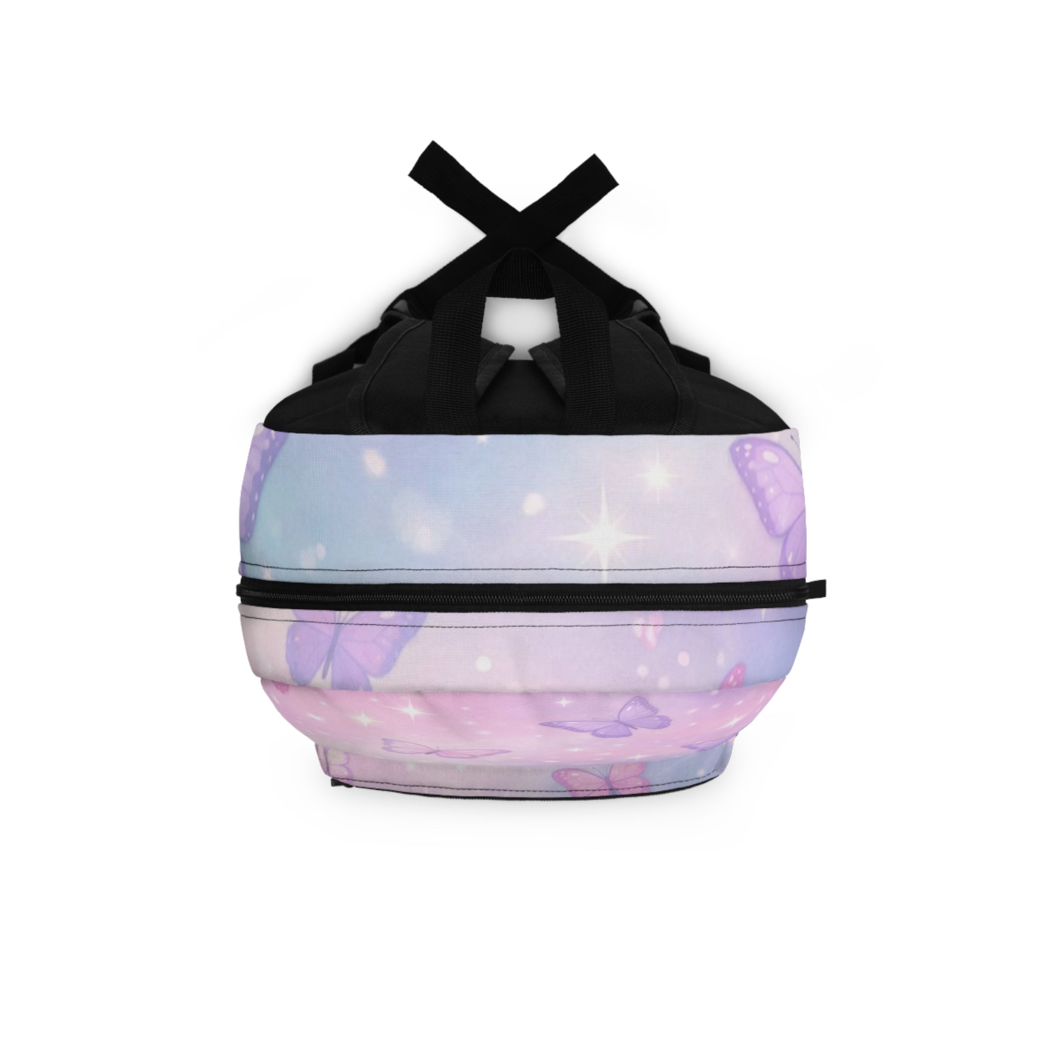 Pastel Butterfly Pattern Backpack | Pink Lavender Stars