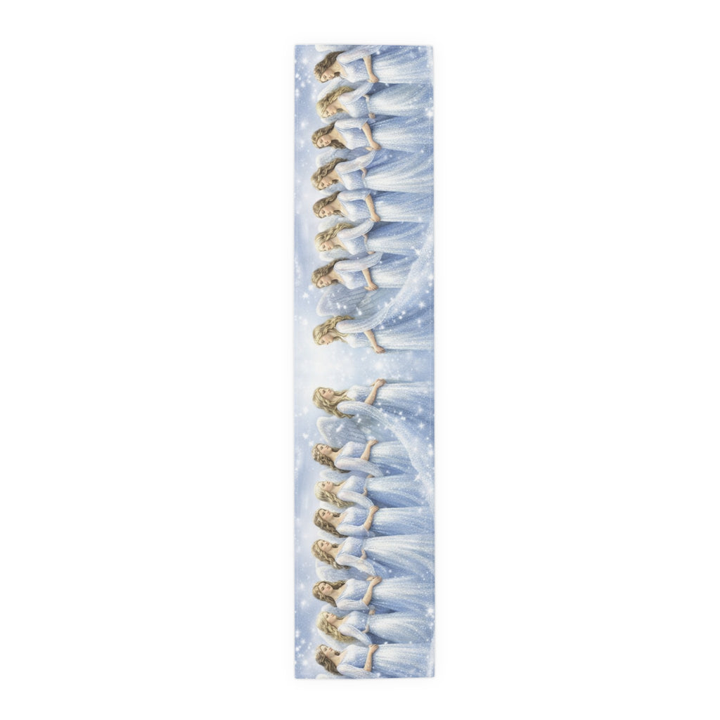 Angelic Women Illustration Table Runner | Heavenly Figures, Soft Pastel