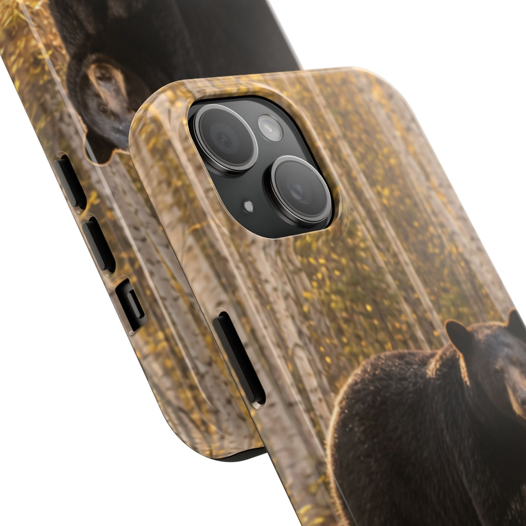 Black Bear Forest Phone Case | Tough Phone Case
