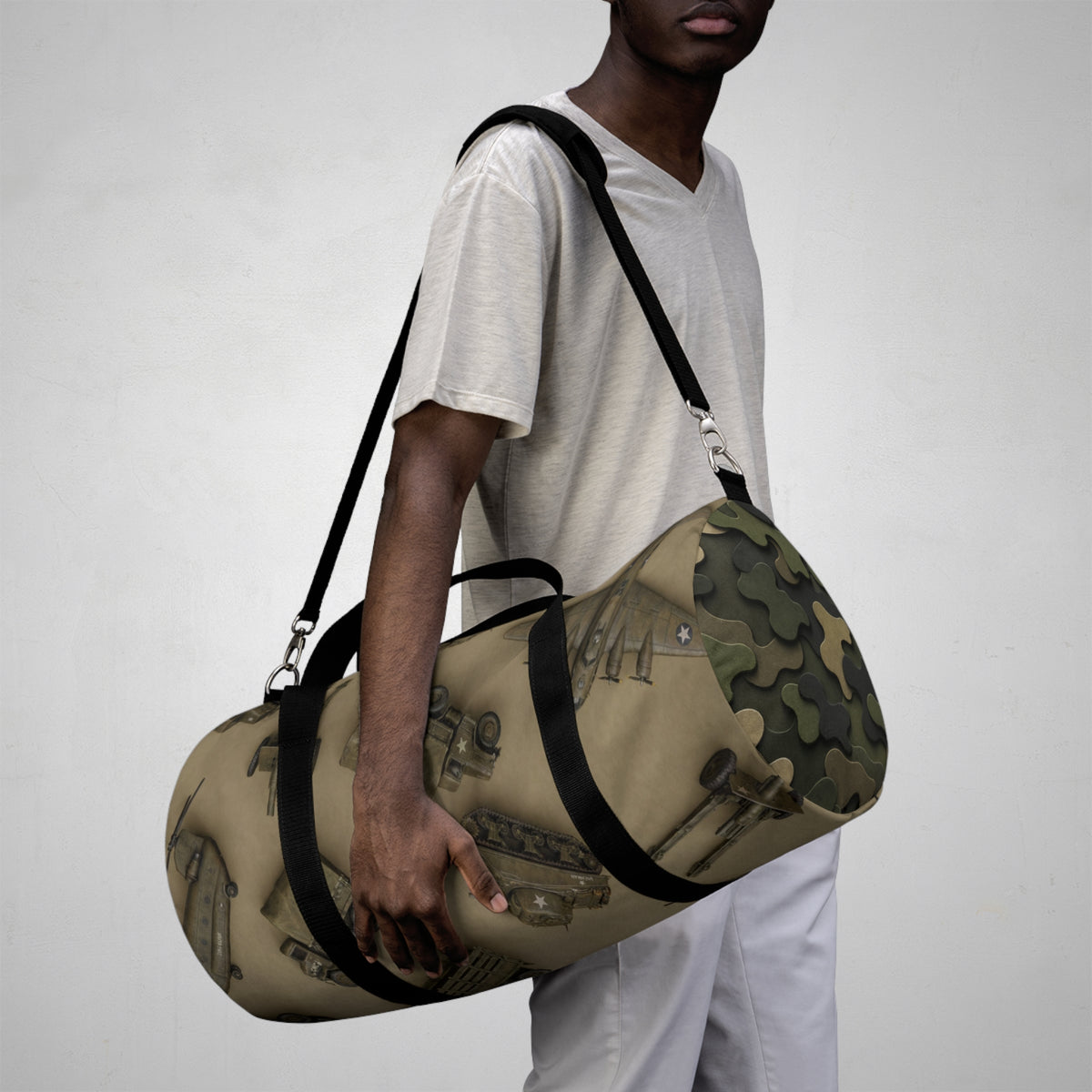 Vintage Tools Pattern Duffel Bag — Retro Carpenter Travel & Gym Bag