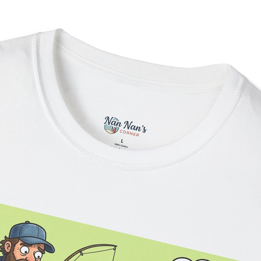 Fishing Bass Cartoon Unisex Graphic T-Shirt – Funny Lure Pond Fish Cotton Tee