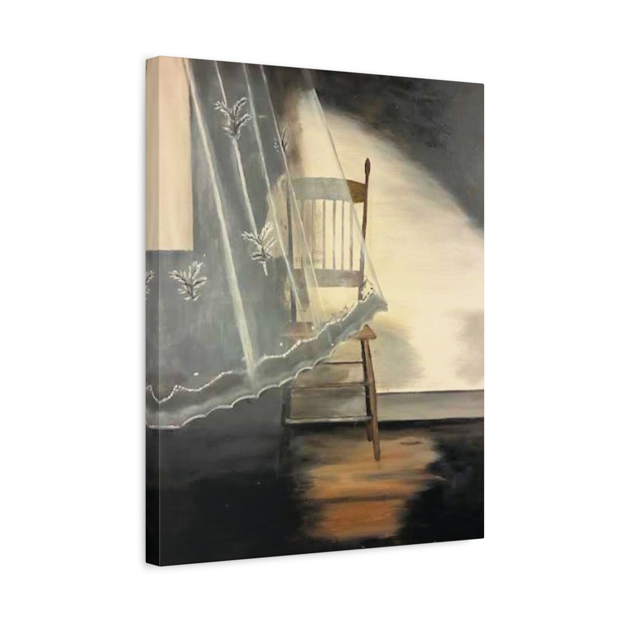 Lace Curtain and Chair Canvas