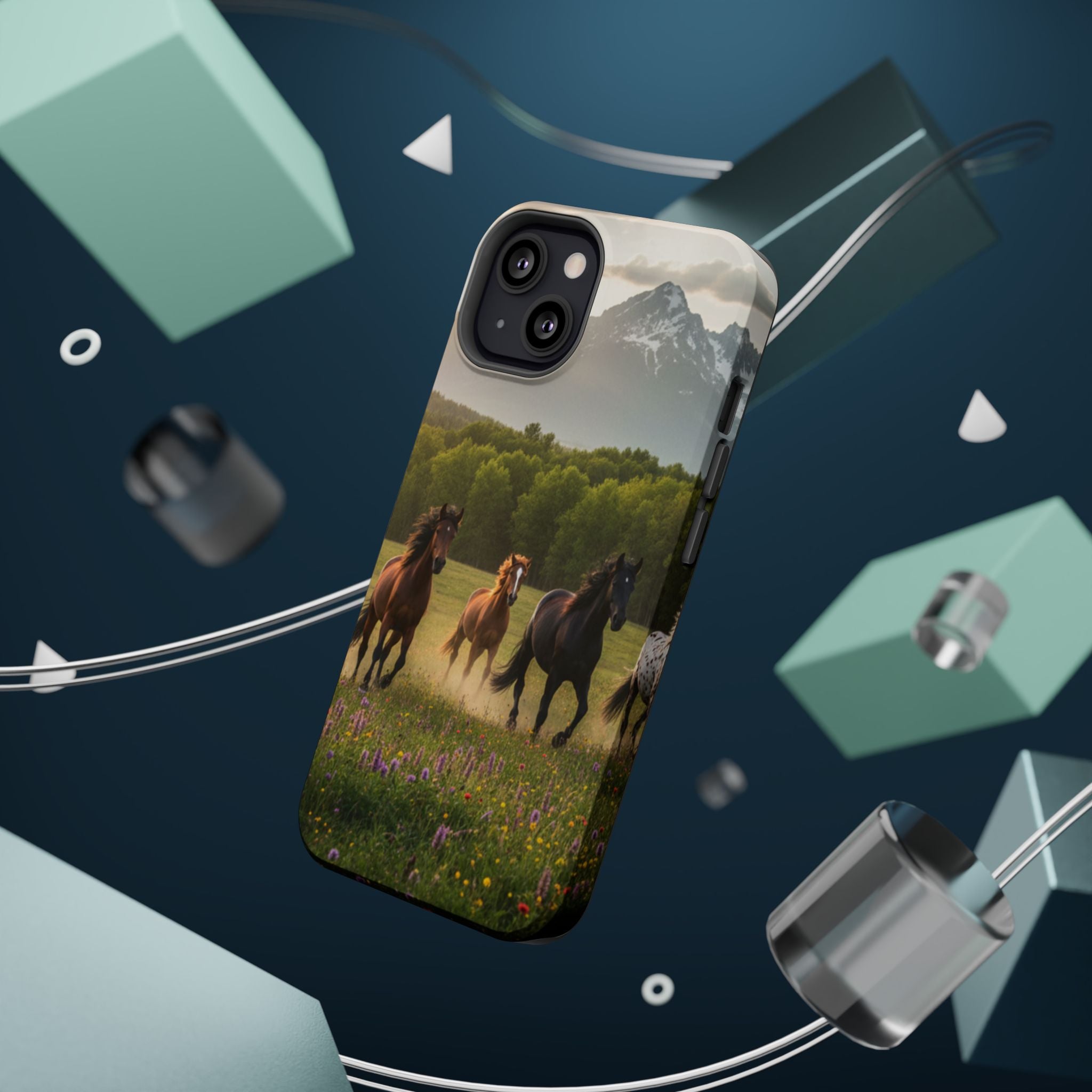 Running Horses Phone Case | Magnetic Impact-Resistant Case