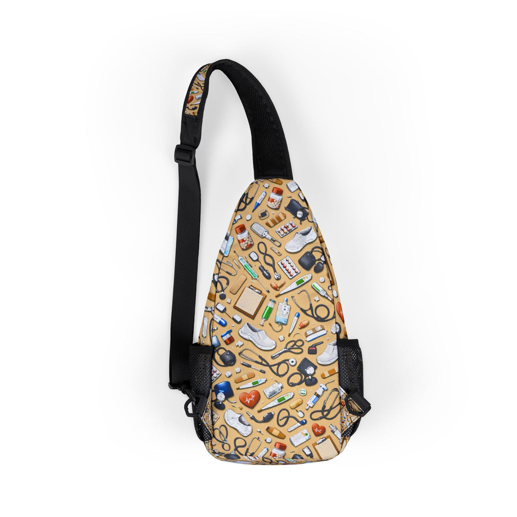 Nurse Tools Scattered Pattern Chest Bag | Medical Print