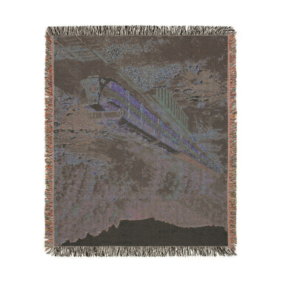 Vintage Passenger Train Woven Blanket | Scenic Rail Landscape