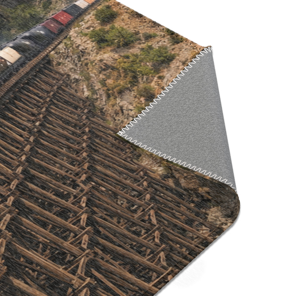 Union Pacific Steam Train Area Rug | Big Boy Locomotive with Cars