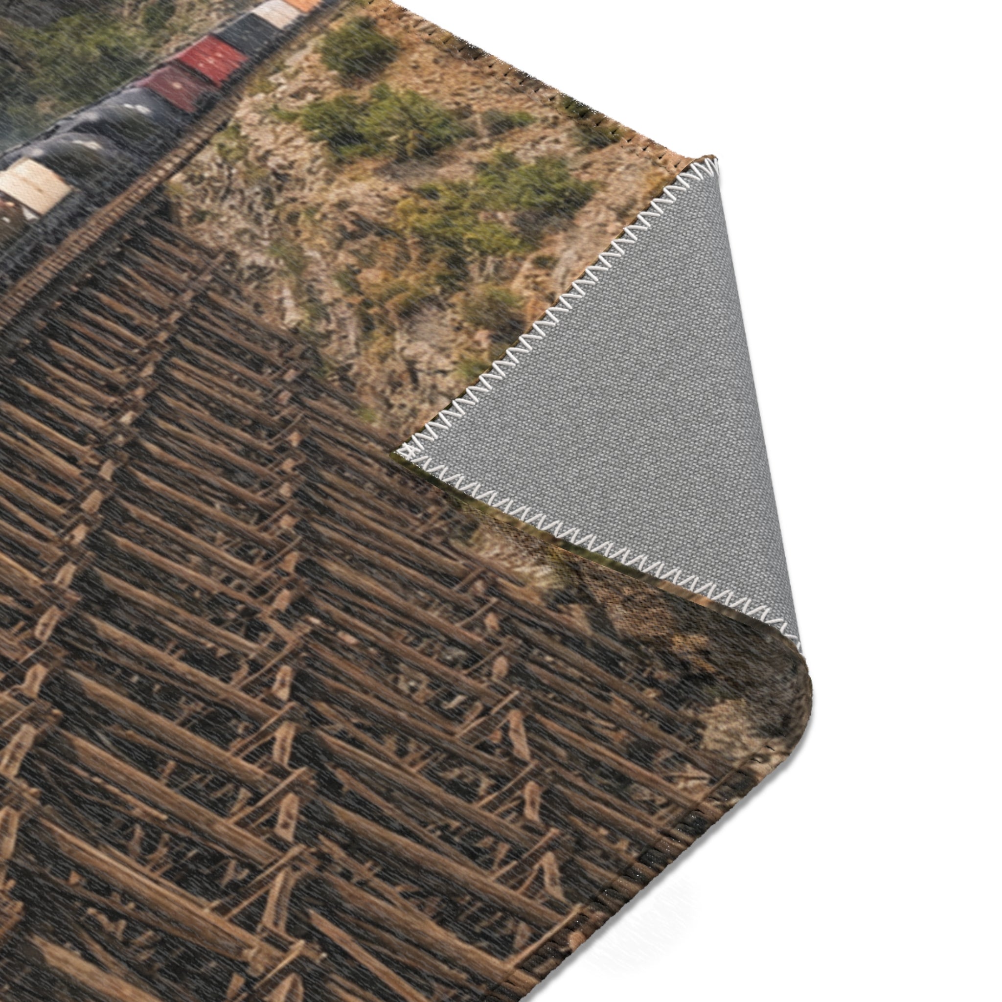Union Pacific Steam Train Area Rug | Big Boy Locomotive with Cars