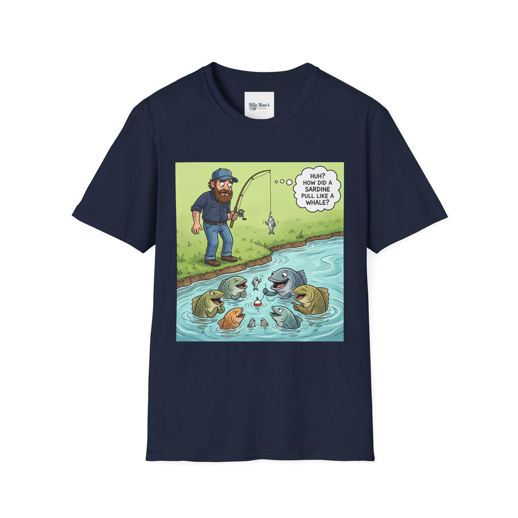 Fishing Bass Cartoon Unisex Graphic T-Shirt – Funny Lure Pond Fish Cotton Tee