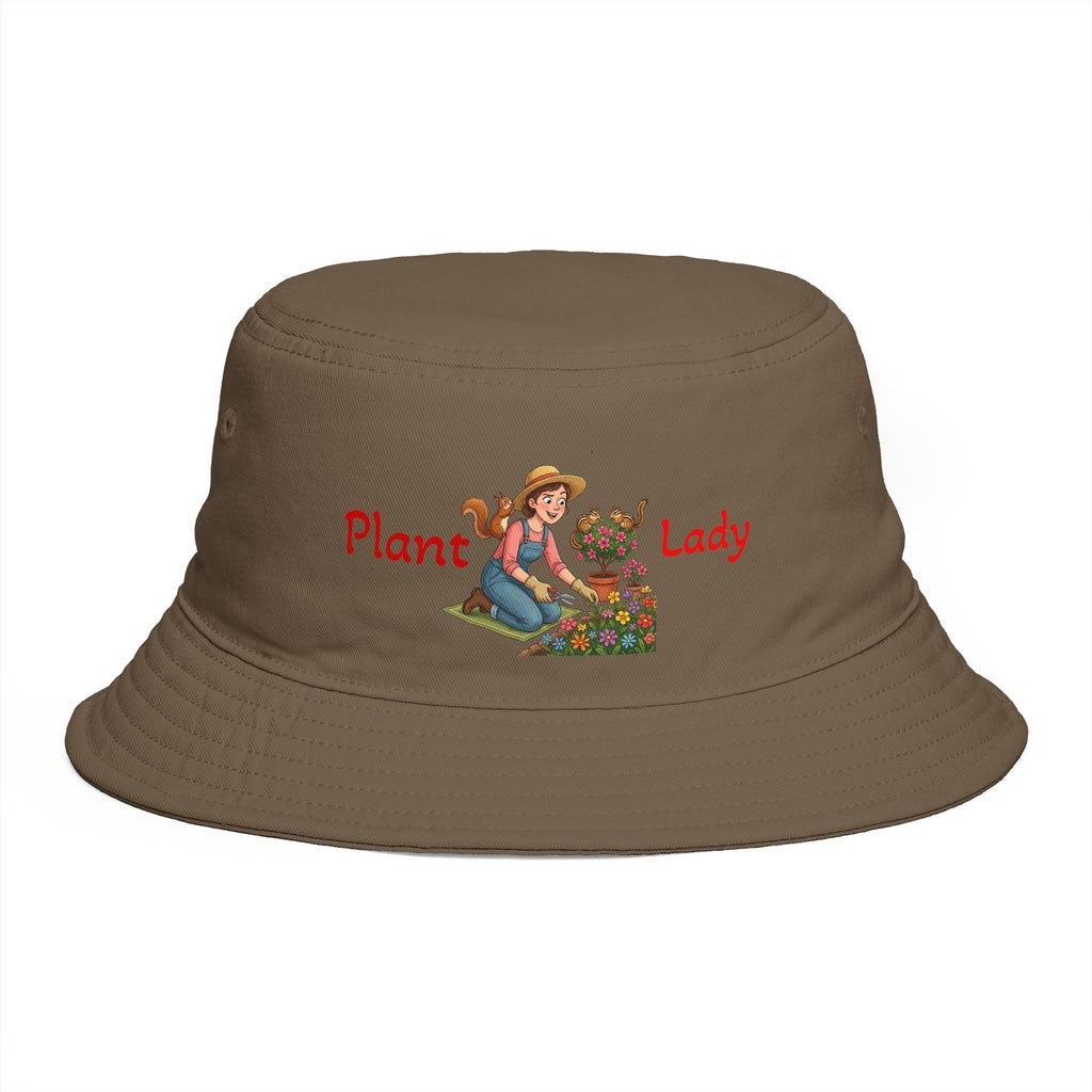 Plant Lady bucket hat | lady planting flowers floral gardening design