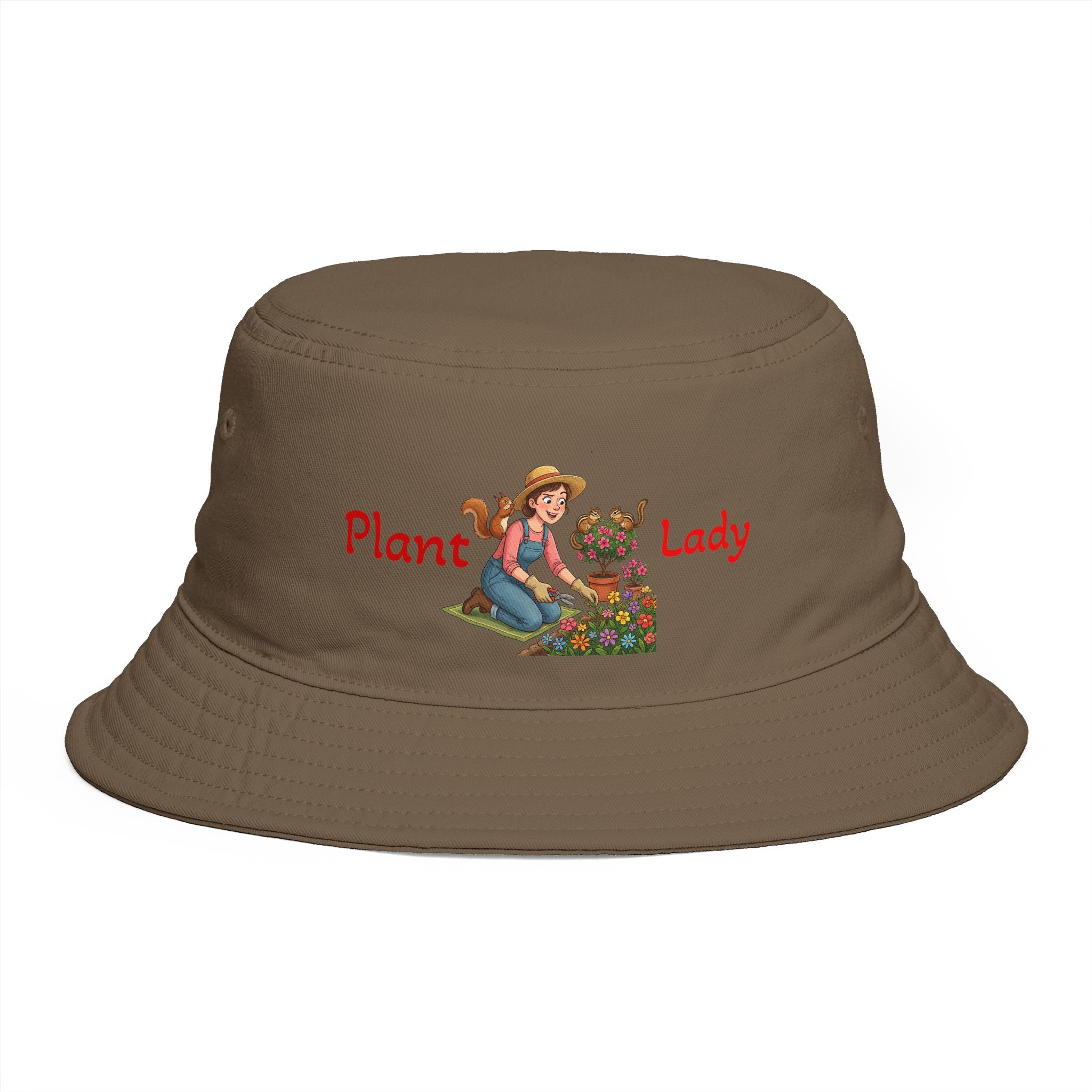 Plant Lady bucket hat | lady planting flowers floral gardening design