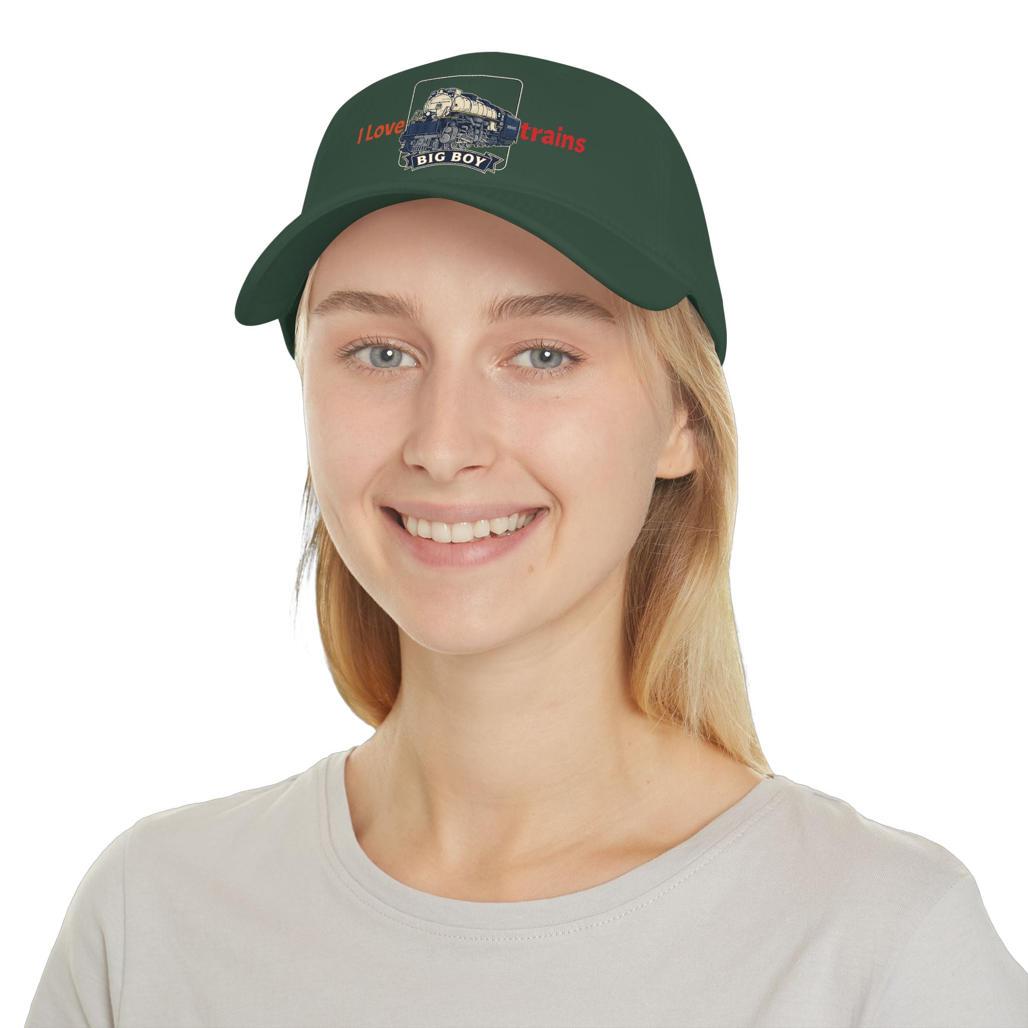 I Love Trains Big Boy Locomotive Low Profile Baseball Cap