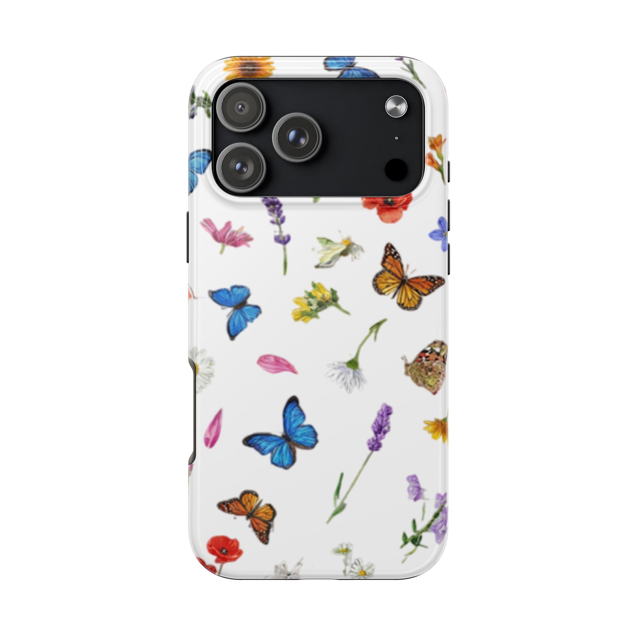 Butterfly Meadow Tough Phone Case / Floral Protective Phone Cover